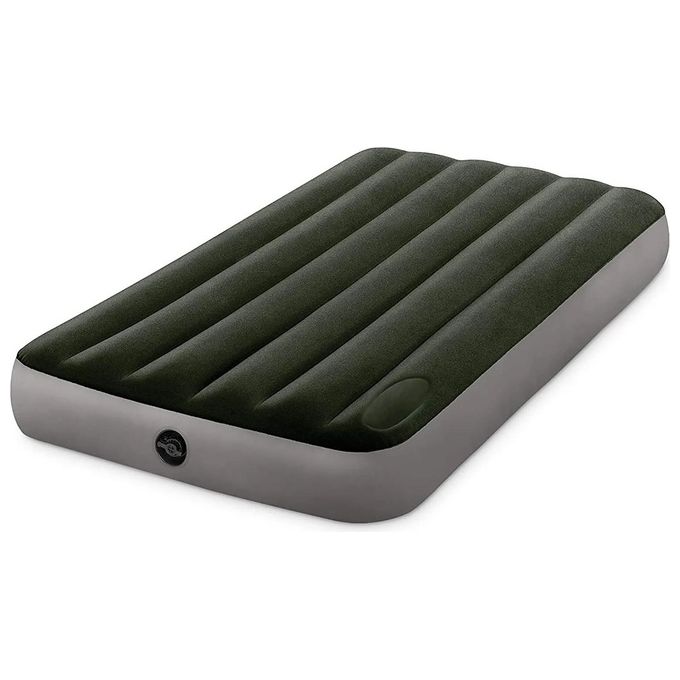 Intex 64761 Downy Materasso Gonfiabile Singolo Fiber-Tech 99x191x25 cm Portata 136 Kg Pompa a Pedale colore Nero