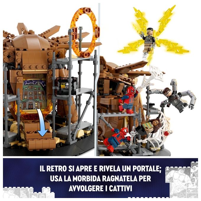 LEGO Marvel 76261 La Battaglia Finale di Spider-Man, Ricrea la Scena di Spider-Man: No Way Home con 3 Minifigure di Peter Parker
