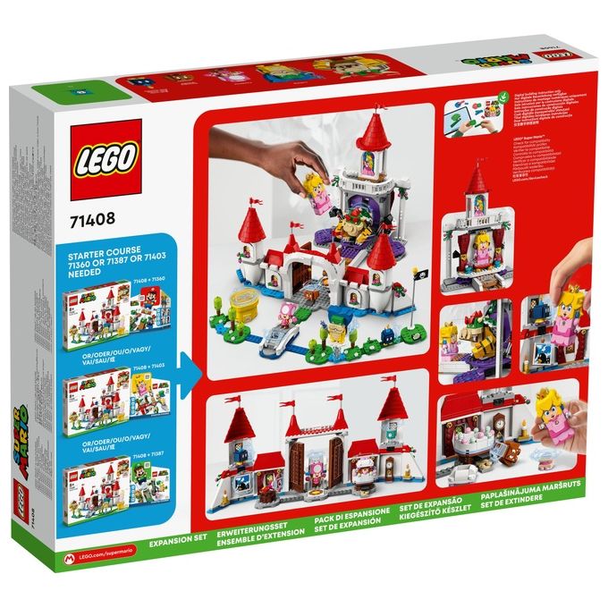 LEGO 71408 Super Mario Pack Espansione Castello di Peach 1216 pezzi 5 personaggi inclusi (48x37x9 5 cm) colore Nero
