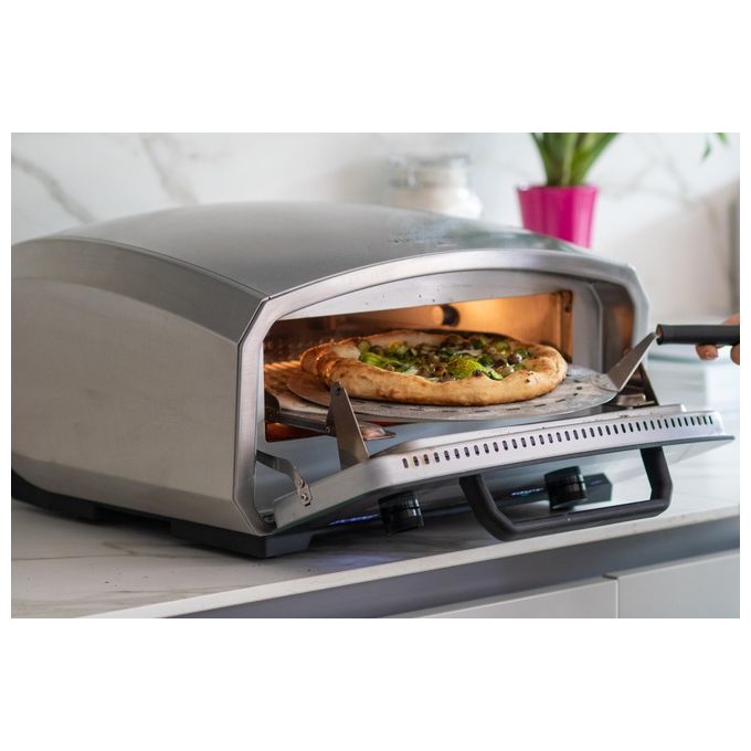 RGV Vulcano Forno Elettrico per Pizza Piatto Girevole Apertura a Slitta Temperatura 450°C Pizza Pronta in 2 Minuti