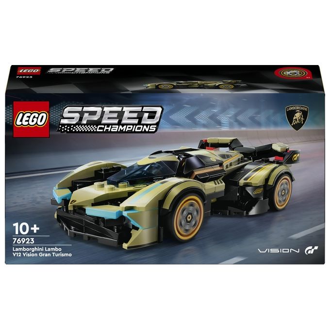 LEGO Speed Champions Super Car Lamborghini Lambo V12 Vision GT Macchina Giocattolo per Bambini da 10 Anni Modellino di Auto da Costruire con Minifigure del Pilota Idea Regalo da Collezione 76923