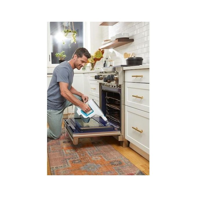 Black+Decker BHSM15FX08 – Pulitore a vapore 2 in 1, capacita' serbatoio 0.5 L, Potenza 1500 W, Pressione vapore elevata, Autonomia fino a 20 min, Kit estensione incluso, Colore Bianco-Arancio