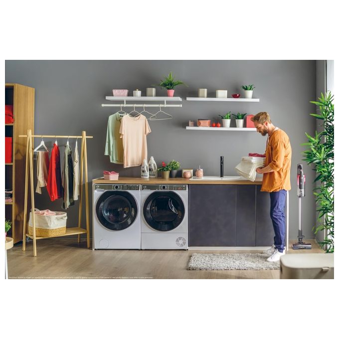 Hoover H5WPB610AMBC8-S H-Wash 550 Lavatrice Frontale 10 Kg 1600 rpm Classe A Inverter Wi-Fi Vapore (85x60x58 cm) colore Bianco