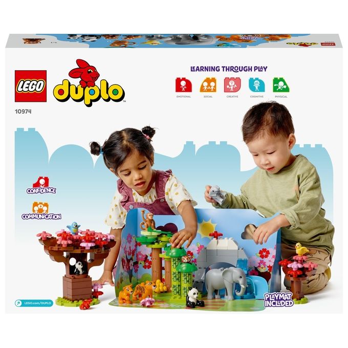 LEGO Duplo Animali dell'Asia Giochi Educativi per Bambini con 11 Figure di Animali e Mattoncino con Suoni Realistici