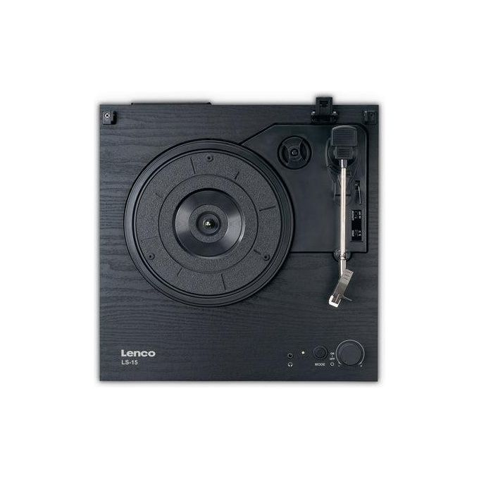 Lenco Giradischi LS Series LS-15 Nero Design Retro con Bluetooth e Altoparlanti Integrati per Audio di Alta Qualita'