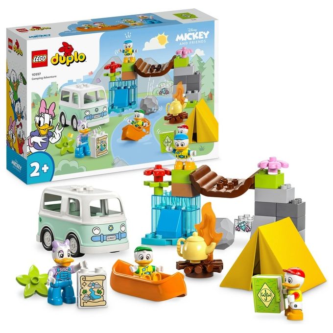 LEGO DUPLO Disney Topolino e i Suoi Amici 10997 Avventura in Campeggio con Camper Giocattolo e Paperina, Giochi per Bambini 2+