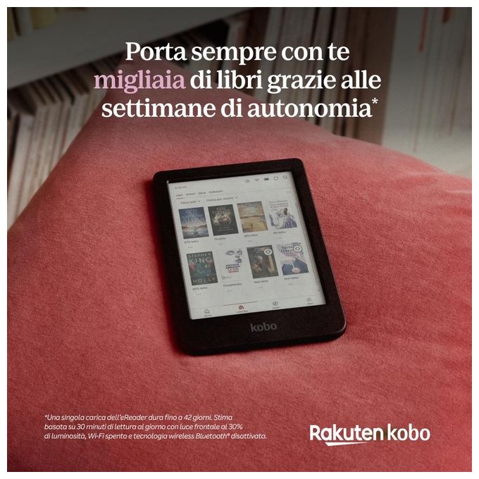 [ComeNuovo] Kobo Clara Colour eReader Display E Ink Kaleido3 da 6'' Antiriflesso Modalita' scura 16Gb Multiformato impermeabile Nero