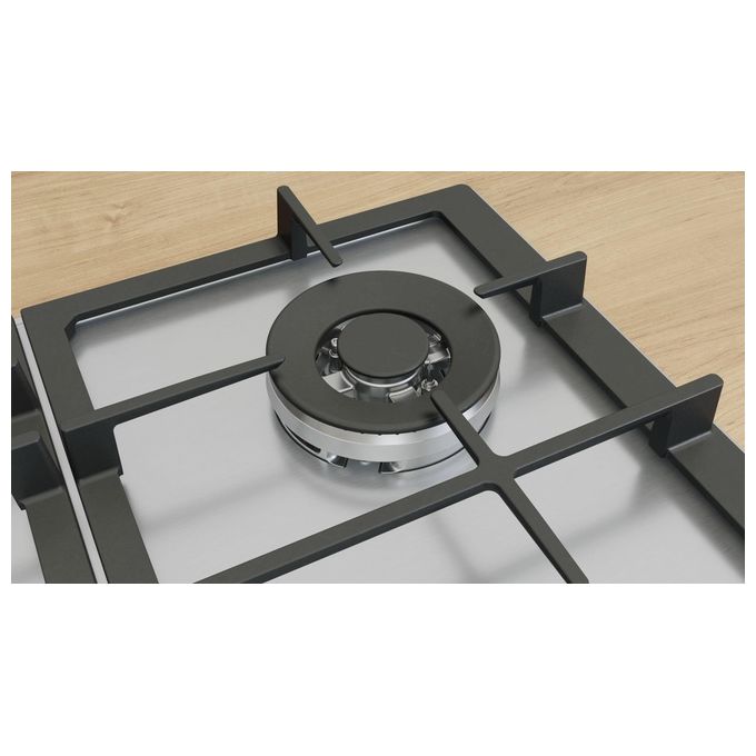 Bosch PCH6A5I90 Serie 6 Piano Cottura 4 Fuochi a Gas Larghezza 60 cm in Acciaio Inox colore Inox