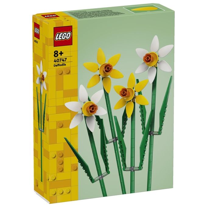 LEGO Creator 40747 Narcisi 40747-LEGO Fiori Finti per Bambini 8+ Bouquet Regalo di San Valentino per Lei o Lui per Ragazza o Ragazzo