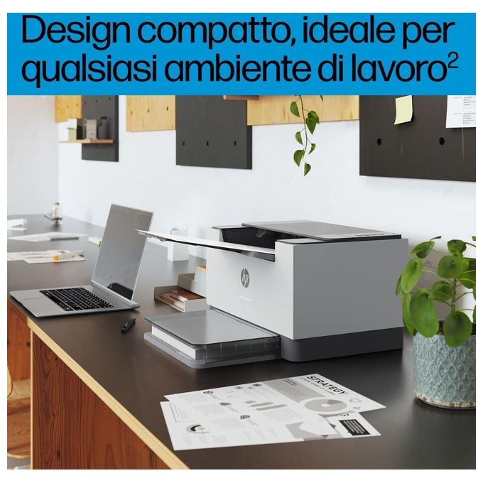 HP LaserJet M207dw 8J9K9F Stampante a Singola Funzione A4 Stampa Fronte e Retro Automatica in Bianco e Nero USB Wi-Fi Ethernet HP Smart Pannello di Controllo con Pulsanti LED Grigia