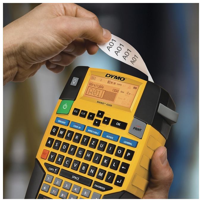 Dymo Rhino 4200 Kitcase Dispositivo di Etichettatura Trasferimento Termico QWERTZ