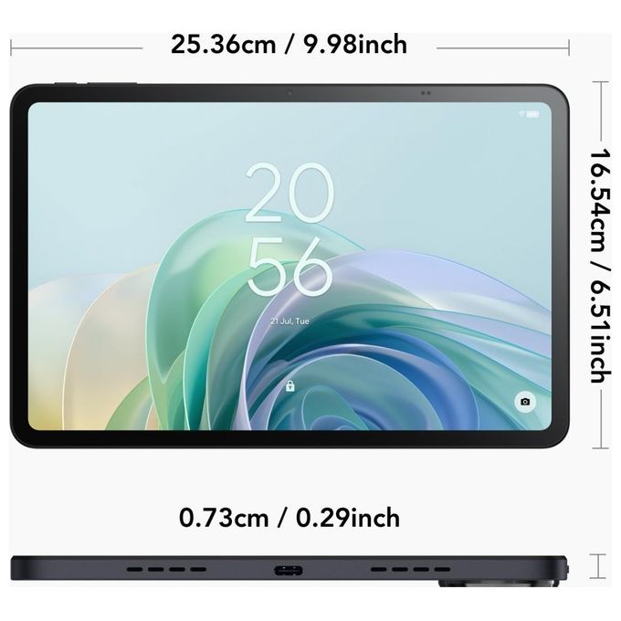 TCL Tab 11 Gen 2 9465X5-2CLCA111 Tablet Android Schermo 10,95'' con tecnologia NXTVISION 6GB RAM + 256GB ROM Wifi Fotocamera frontale 5MP e posteriore 8MP Grigio siderale