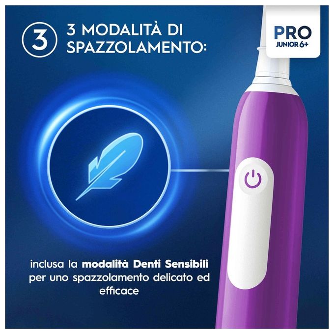 Braun Oral-B Spazzolino Elettrico Ricaricabile Junior 6 Anni Viola