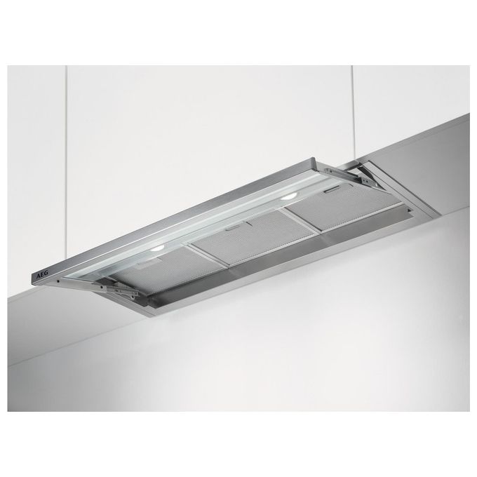 AEG DPE4941M Cappa Integrata Estraibile Classe energetica C 3 Velocita' Installabile in Modalita' Filtrante e Aspirante 90 cm Inox