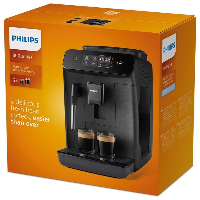 [ComeNuovo] Philips EP0820-00 Macchina Caffe' Caffe' Macinato in Polvere Espresso con Macinacaffe' e Erogatore di Vapore colore Nero