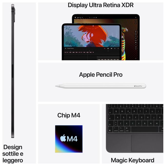 Apple iPad Pro 11'' 256Gb Wi-Fi 5ª Generazione Nero Siderale Italia