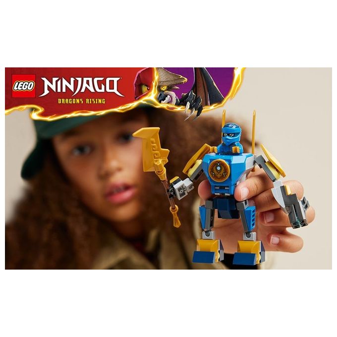 LEGO NINJAGO 71805 Pack Mech da Battaglia di Jay, Giochi per Bambini 6+, Action Figure Giocattolo da Costruire e 4 Minifigure