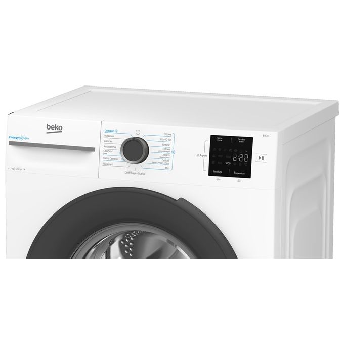 Beko BMWU3721A Lavatrice Frontale Slim 7 Kg 1200 rpm Classe A SteamCure Motore Inverter (85x60x50 cm) colore Bianco