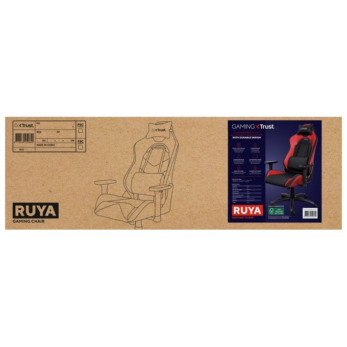 Trust GXT 714 RUYA Sedia per Gaming Universale Nero-Rosso