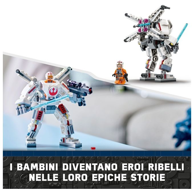 LEGO Star Wars Mech X-Wing di Luke Skywalker Veicolo Robot Giocattolo Simile all'Astronave Set di Giochi d'Avventura per Bambini e Bambine da 6 Anni in su Piccolo Regalo da Collezione 75390