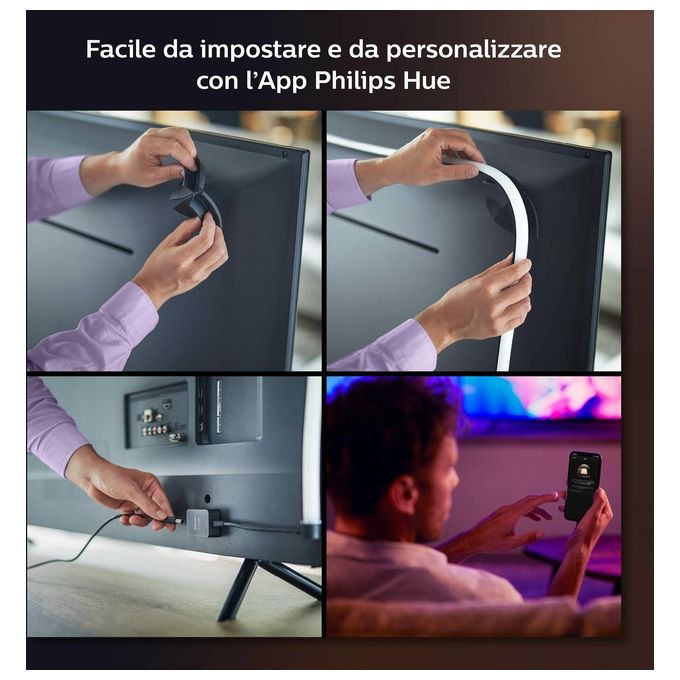 Philips Hue White And Color Ambiance Play Gradient Lightstrip 75 Pollici per Illuminazione Smart Casa e Arredamento