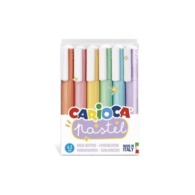 Carioca Confezione 6 Blister Pastel Evidenziatori Memory