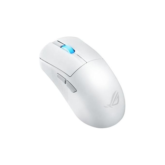 ASUS ROG Harpe Ace Mini - Mouse da gioco wireless 49 g leggero sensore ottico AimPoint Pro 42K microinterruttori ottici ROG Polling Rate Booster Esports e FPS piccolo medio bianco lunare