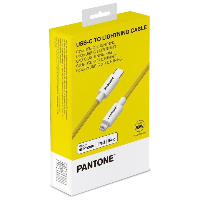 Pantone Cavo USB-C a Lightning Compatibile con Dispositivi Apple e Sistema iOS Giallo