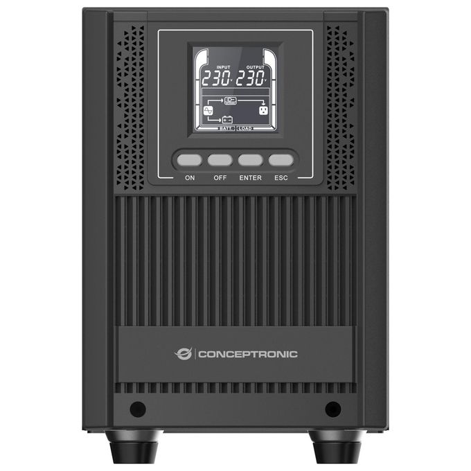 Conceptronic ZEUS52E2K Gruppo di Continuita' Ups Doppia Conversione Online 2 Kva 1800W 6 Prese Ac