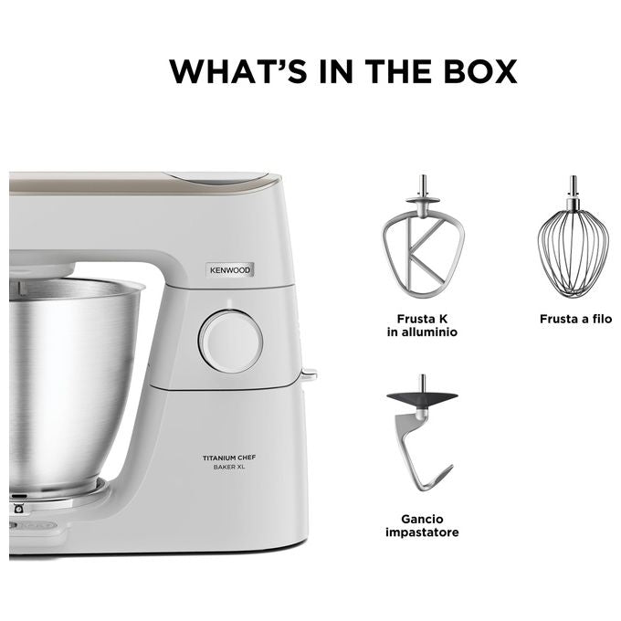 Kenwood KVL65.001WH Titanium Chef Baker XL Planetaria 1200W