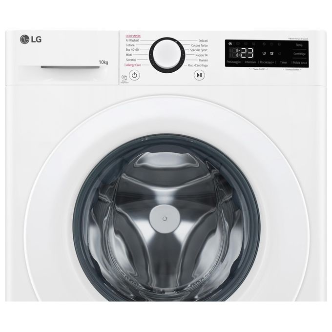 LG AI DD F4R3010NSWW Lavatrice Classe A -10% Carica Frontale Serie R3 Lavatrice 10kg 1400 giri AIWash Lavaggio a vapore Motore Direct Drive Smart Diagnosis Libera installazione Bianca