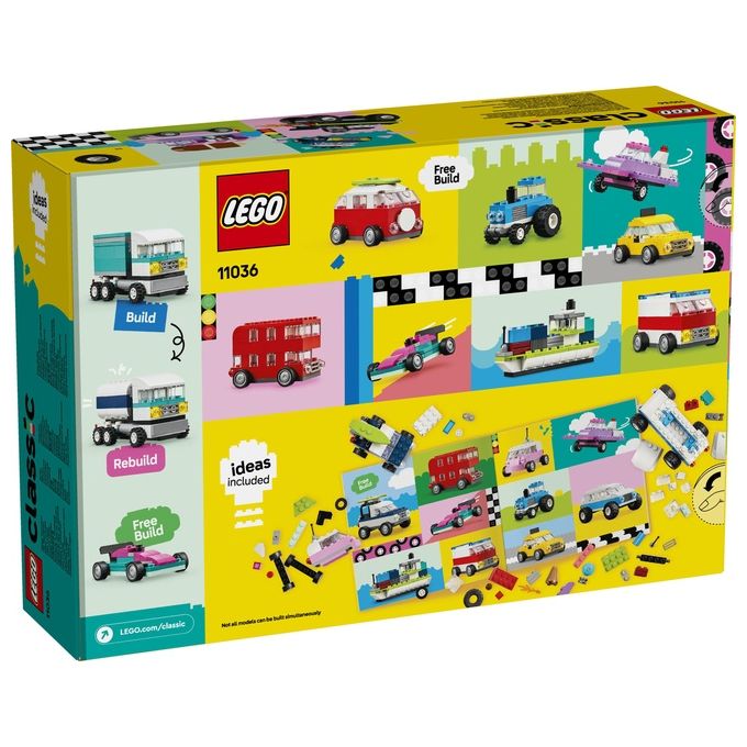 LEGO Classic 11036 Veicoli Creativi, Modellini di Auto in Mattoncini, Macchine Giocattolo per Bambini e Bambine 5+ Anni