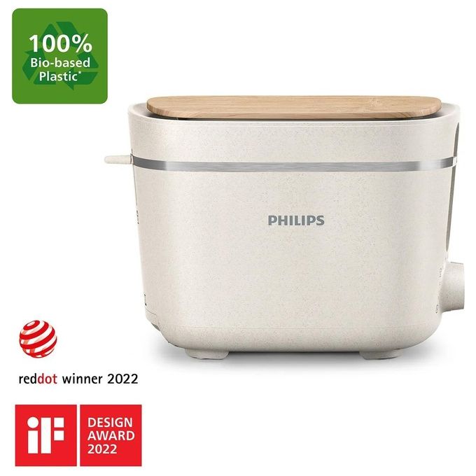 Philips HD2640-10 5000 Series Tostapane 2 Fette 830W 8 Livelli di Doratura Scaldapanini Integrato colore Bianco