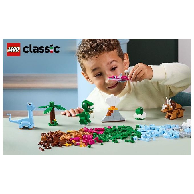 LEGO 11041 Dinosauri Creativi Set di Costruzioni con 450 Pezzi per Bambini 5+ Anni con T. rex Triceratopo Pterosauro Brontosauro e Cucciolo nell'uovo colore Multicolore