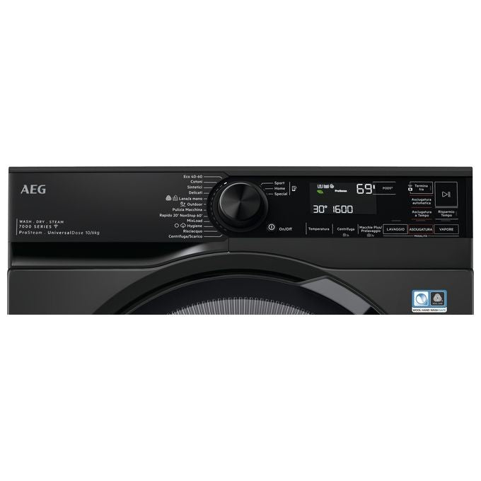 AEG LWR7BLACK Lavasciuga Libera installazione Caricamento Frontale Nero Classe Energetica D