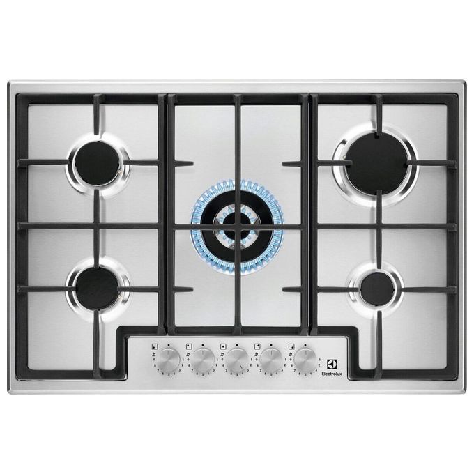 Electrolux EGS75362X Piano Cottura 5 Fuochi a Gas 75 cm Superficie in Acciaio colore Inox