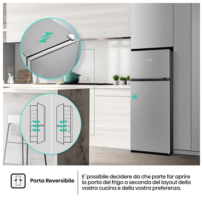 Hisense RT267D4ADE Frigorifero Doppia Porta 206 Litri Classe E Statico H 143 cm Larghezza 55 cm Silver