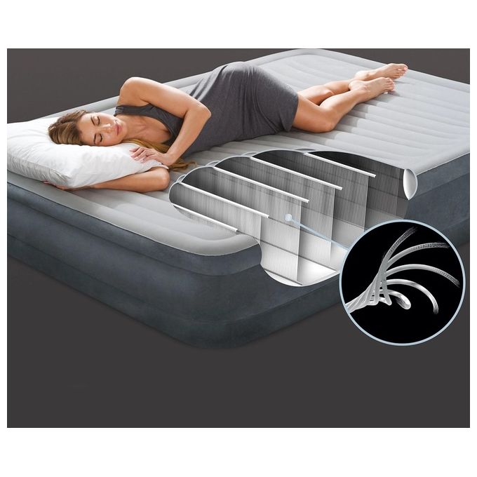 Intex Materasso Casa Singolo Dura Beam Tecnologia Fiber-Tech Con Pompa Elettrica