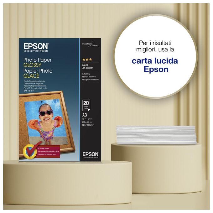 Epson Photo Paper Glossy A3 20 Fogli