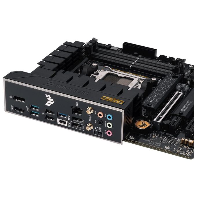 ASUS TUF GAMING B650M-PLUS WIFI Scheda Madre Gaming micro ATX, AMD B650, AM5, DDR5, 3xPCI 4.0, WiFi 6 (802.11ax), Intel 2.5Gb Ethernet, Realtek 7.1, 2xM.2, 4xSATA 6GB-s, Aura Sync RGB, Nero
