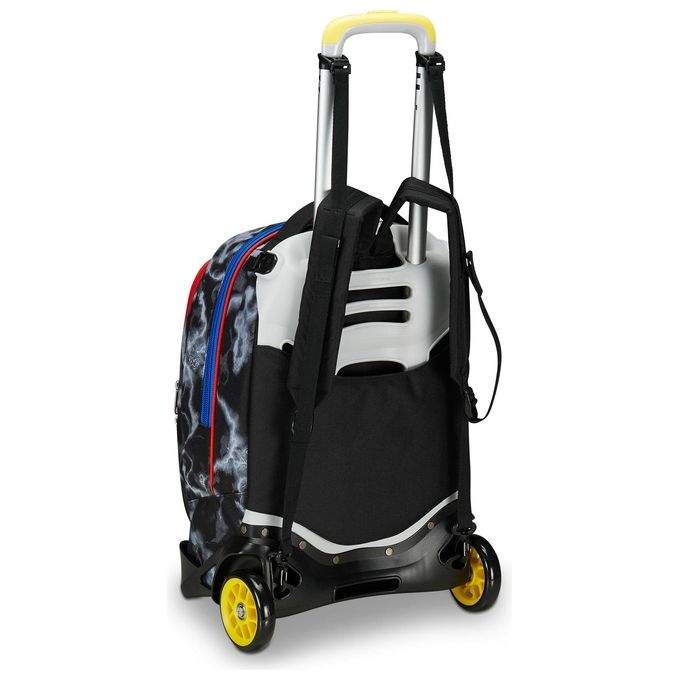 Seven Trolley Scuola Jack 2 Ruote Nero Giallo Mark On Boy
