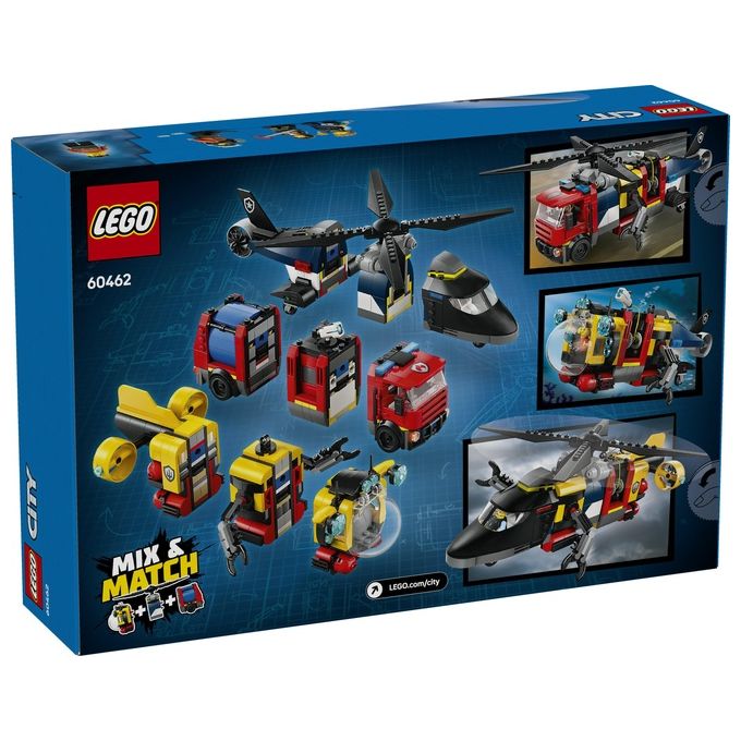 LEGO Set Costruzioni City 60462 Elicottero Autopompa Sottomarino MixeMatch per Creativita' senza Confini