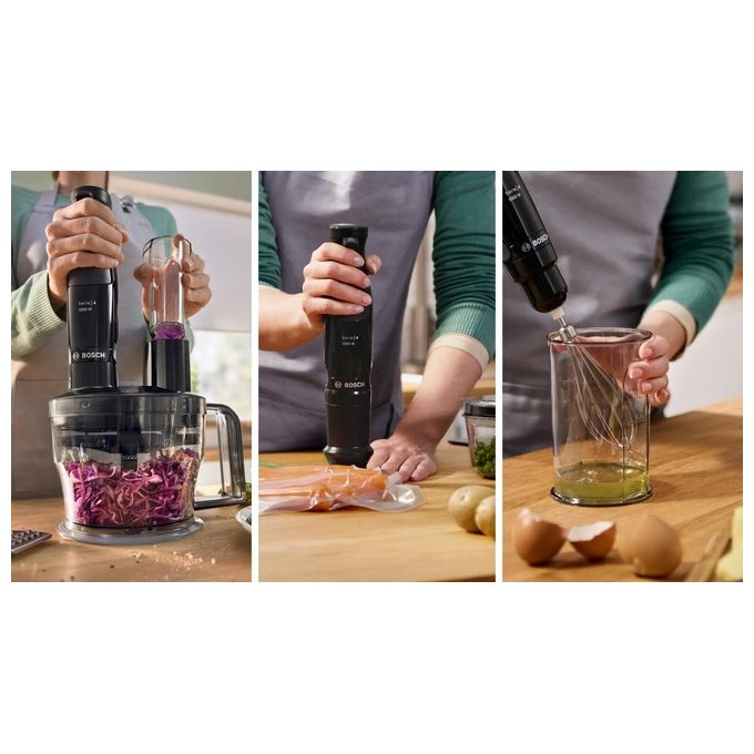 Bosch frullatore ad immersione MSM4B620 ErgoMaster 1000W nero QuattroBlade AntiSplash