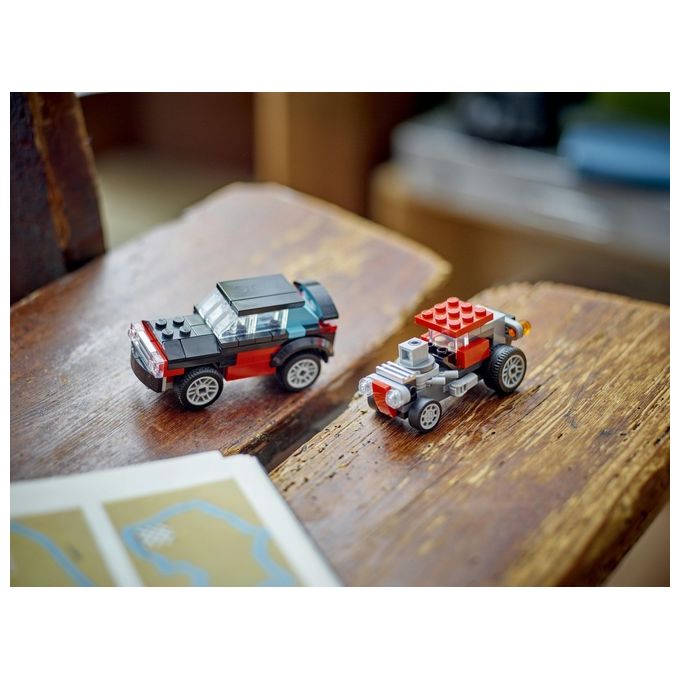 LEGO Creator 31146 3in1 Autocarro con Elicottero, Giochi per Bambini 7+ Anni Ricostruibile in Aereo e Cisterna o Auto e SUV