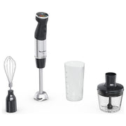 Moulinex DD6738 Quickchef 3in1 – Frullatore a immersione 1000 W, velocita' variabile, accessori inclusi (tritatutto, frusta, bicchiere), lama in acciaio inox, colore Bianco-Rosso