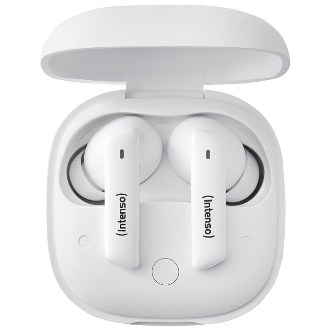 Intenso Buds Pro Cuffie TWS True Wireless T512HAE con Hybrid ANC ENC Bluetooth e fino a 35 Ore di Riproduzione Musicale Bianco