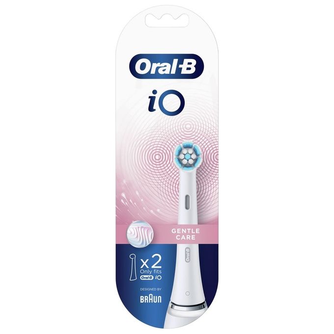 Braun Oral-B iO Gentle Care Testine di Ricambio per Spazzolino Elettrico Confezione da 2 Pezzi
