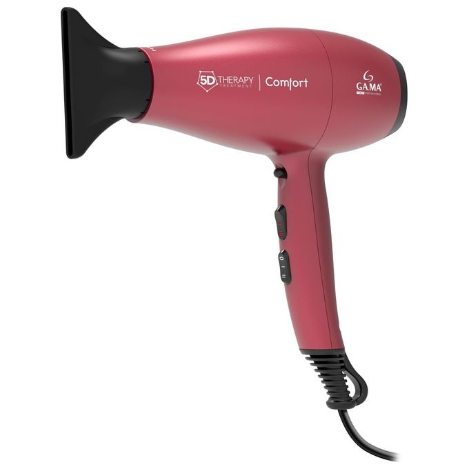 Ga.Ma Asciugacapelli GH0501 5D Therapy Comfort, Alogeno, 220W, Rosso Prestazioni Professionali per un'Asciugatura Delicata