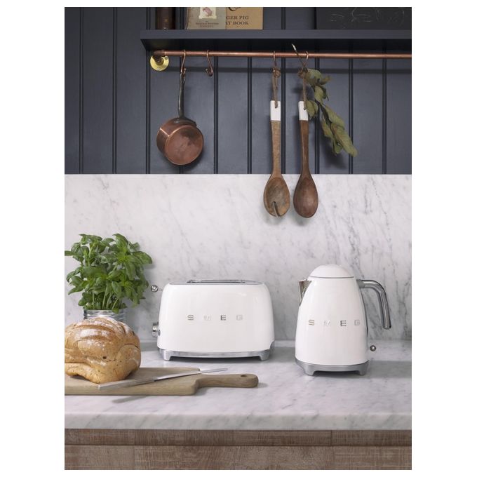 Smeg TSF01WHEU Estetica 50's Style Tostapane 2 Fette 6 Livelli di Doratura Bianco