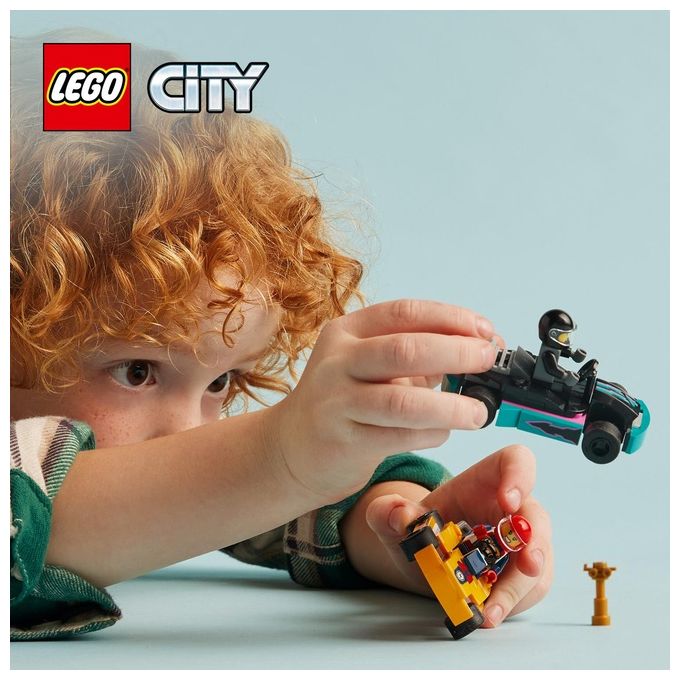 LEGO City 60400 Go-Kart e Piloti 60400-LEGO Modellini da Costruire di Mini Go Kart da Corsa Veicoli Giocattolo per Bambini di 5+ Anni
